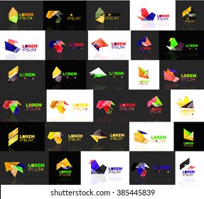 Formas geométricas de triângulo, conjunto de logotipos abstratos