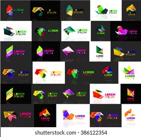 Triangle geometric shapes, set of abstract logos