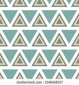Triangle geometric vector pattern, background with triangles, seamless abstract repeat pattern wallpaper. Green pattern.