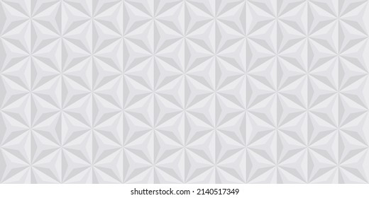 Triangle, geometrischer weißer 3D-Hintergrund. Hintergrund der Polygon-Form-Muster. Graues Mosaikgeometrie-Muster. Dreieckige kreative Vorlage. Abstraktes, modernes Bildschirmhintergrund. Vektorgrafik.