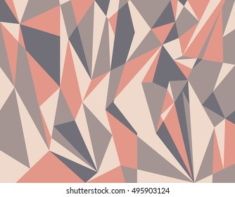 Triangle geometrical abstract background Vector. Repeating triangles of different size and colors. Diamond shapes Modern texture. Stylish fabric. Trendy sweet colors