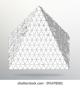 Triangle geometrical background. Abstract 3d chaotic pyramid. Vector Illustration EPS10.