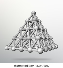 Triangle geometrical background. Abstract 3d chaotic pyramid. Vector Illustration EPS10.