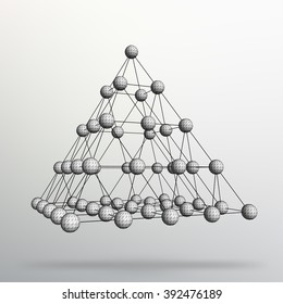Triangle geometrical background. Abstract 3d chaotic pyramid. Vector Illustration EPS10.