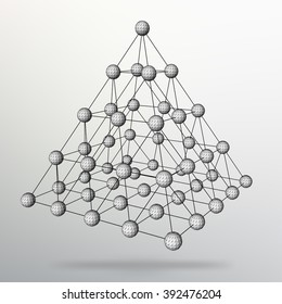 Triangle geometrical background. Abstract 3d chaotic pyramid. Vector Illustration EPS10.