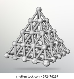 Triangle geometrical background. Abstract 3d chaotic pyramid. Vector Illustration EPS10.