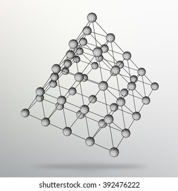 Triangle geometrical background. Abstract 3d chaotic pyramid. Vector Illustration EPS10.