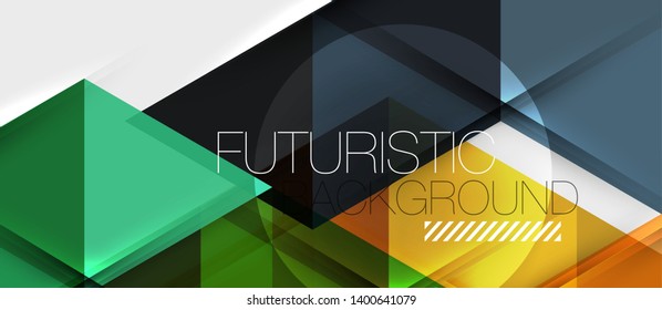 Triangle geometrical modern business presentation design template. Vector illustration