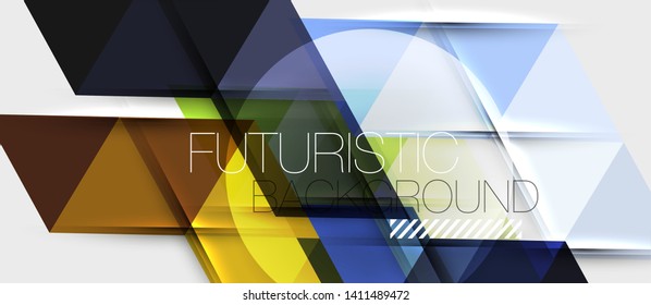 Triangle geometrical modern business presentation design template, abstract pattern for any background, vector illustration
