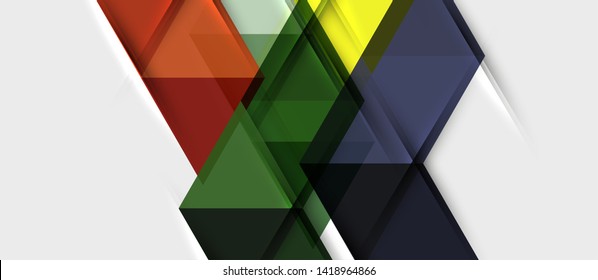 Triangle geometrical modern business presentation design template, abstract pattern for any background, vector illustration