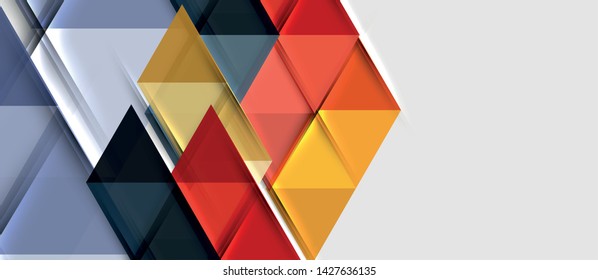 Triangle geometrical modern business presentation design template, abstract pattern for any background, vector illustration