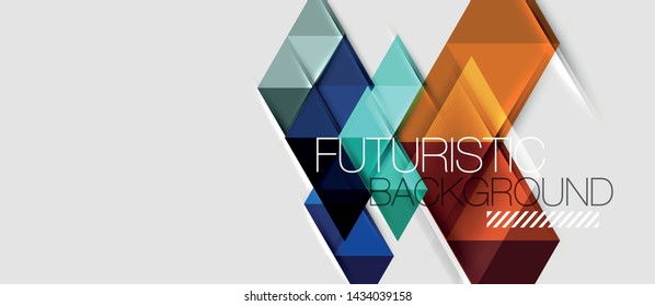 Triangle geometrical modern business presentation design template, abstract pattern for any background, vector illustration