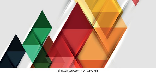 Triangle geometrical modern business presentation design template. Vector illustration
