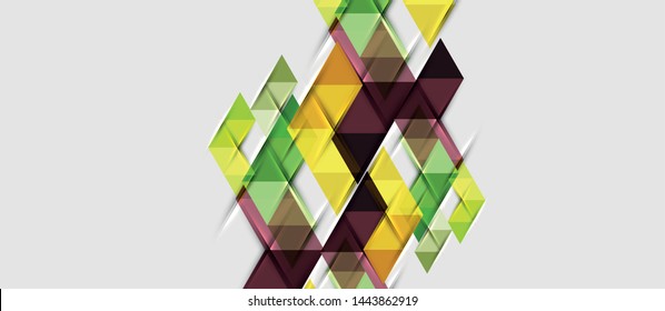 Triangle geometrical modern business presentation design template, abstract pattern for any background, vector illustration