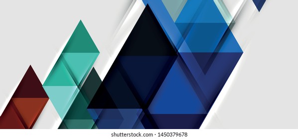 Triangle geometrical modern business presentation design template, abstract pattern for any background, vector illustration