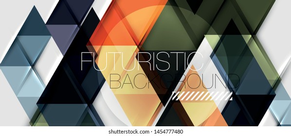 Triangle geometrical modern business presentation design template, abstract pattern for any background, vector illustration