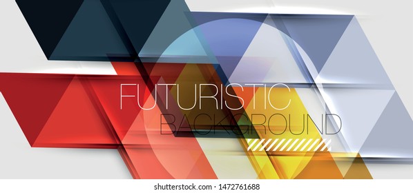 Triangle geometrical modern business presentation design template, abstract pattern for any background, vector illustration