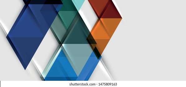 Triangle geometrical modern business presentation design template, abstract pattern for any background, vector illustration