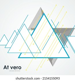 Triangle geometry abstract vector illustration. Vector technology card. Concept style dynamic pattern design