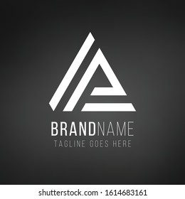 Triangle Geometry Logo. Technology business identity concept. Creative corporate template. Stock Vector illustration isolated on black background.