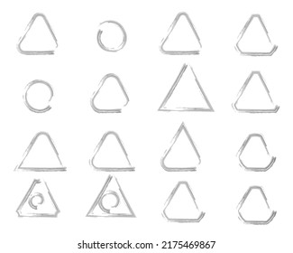 triangle geometry round corner hand drawn line art outline silhouette