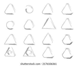 triangle geometry round corner hand drawn line art outline silhouette