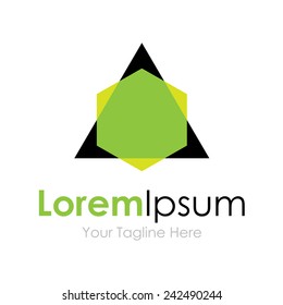 Triangle geometry shape hexagon arrow business expand logo element icon 