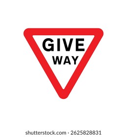 Triangle give way sign for road safety