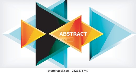 Triangle glass shapes geometric abstract background. Vector Illustration For Wallpaper, Banner, Background, Card, Book Illustration, landing page