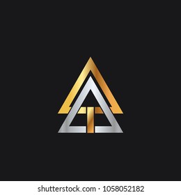 triangle gold double business logo