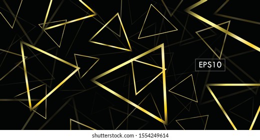 triangle with gold gradient isolated black background
