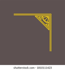 Triangle gold ornament corner concept decoration isolated on grey background