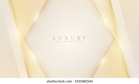 Triangle golden line luxury background on cream color.