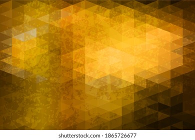 Triangle golden paper grunge vector seamless pattern on realistic texture. Golden texture. Geometric background with triangles. Gold grunge triangle seamless texture. Vector illustration