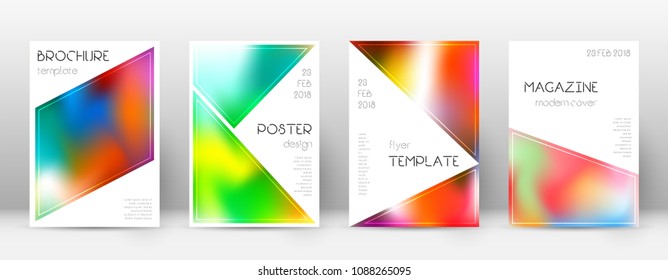 Triangle graceful template for Brochure, Annual Report, Magazine, Poster, Corporate Presentation, Portfolio, Flyer. Bewitching colorful cover page.
