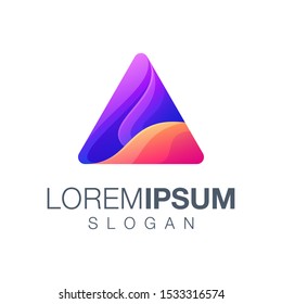 triangle gradient color logo design 