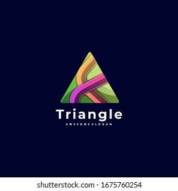 Triangle Gradient Colorful Style Vector Logo Illustration.