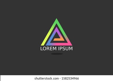 triangle gradient swirls concept logo