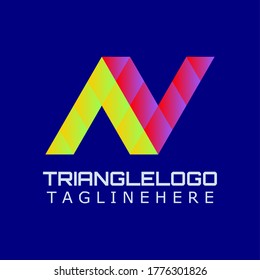Triangle Gradient Vector Logo with the initials "N" or "AV" in red and yellow dark background