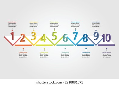 triangle graph chart template for infographic for presentation for 10 element