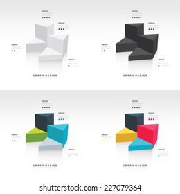triangle graph infographic set