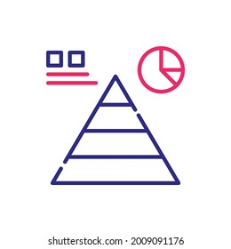 Triangle graph vector 2 colors style icon. EPS 10 File web analytics symbol
