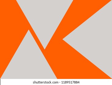 The triangle is gray on orangeBackground. Abstract Graphic Design Vector illustration.