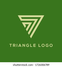 TRIANGLE WITH GREEN BACK GROUND LOGO DESIGN