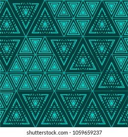 Triangle green color pattern design illustration background wallpaper
