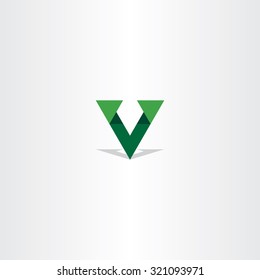 triangle green letter v logo icon design