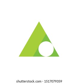 triangle green mountain geometric symbol vector