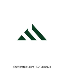 triangle green mountain motion geometric simple design logo vector