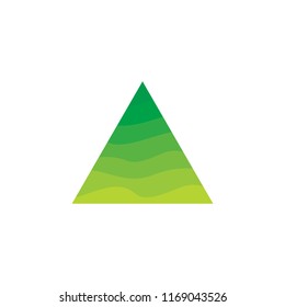 triangle green natural gradient logo vector