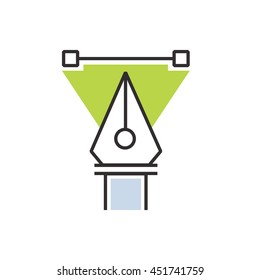 triangle Green pen tool  icon